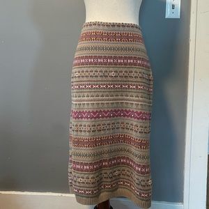 Ralph Lauren Pattern Knit Midi Skirt